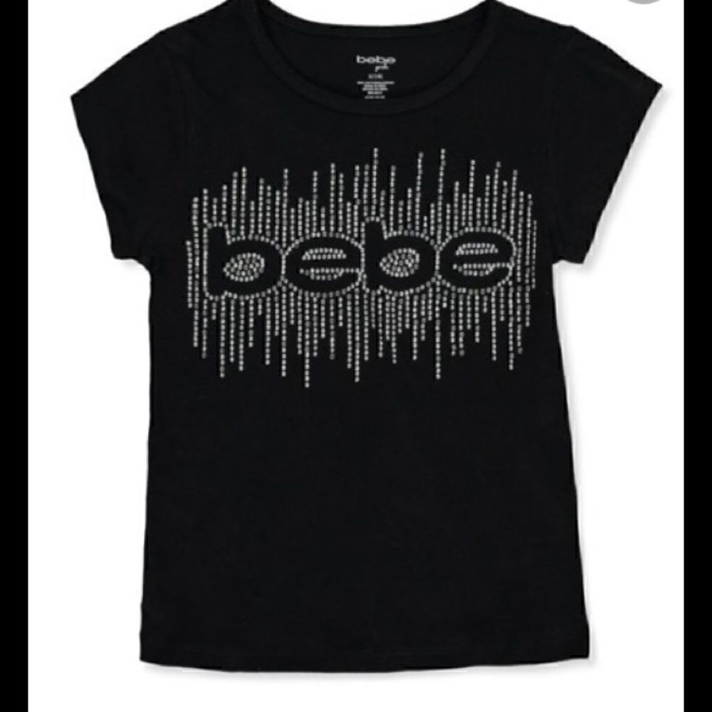 🎉BeBe Girls Bling Logo sparkle T -Shirt short sleeves